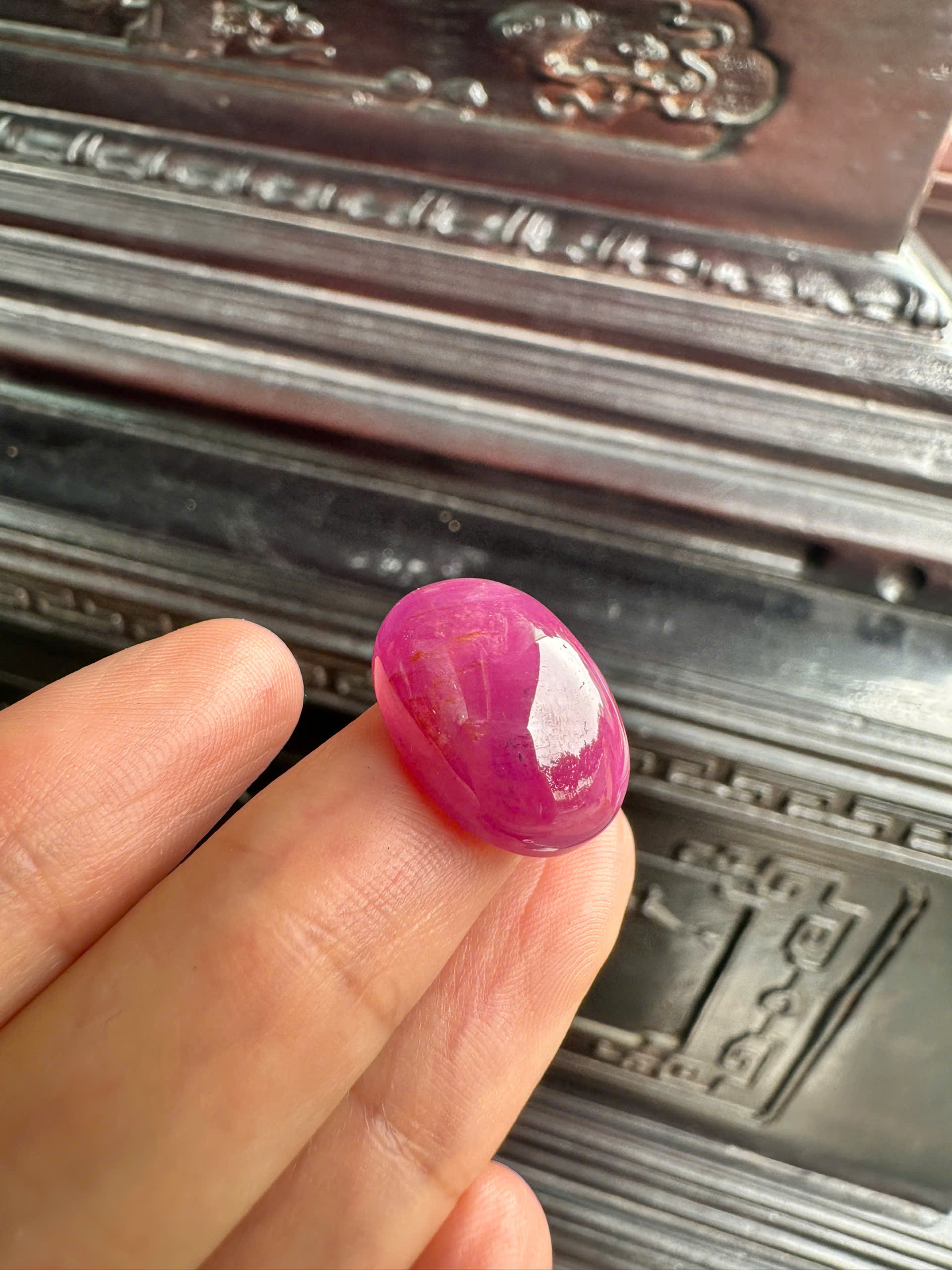 Mặt Trứng Đá Quý Ruby Tự Nhiên Quyền Lực Vương Giả, May Mắn Tối Cao