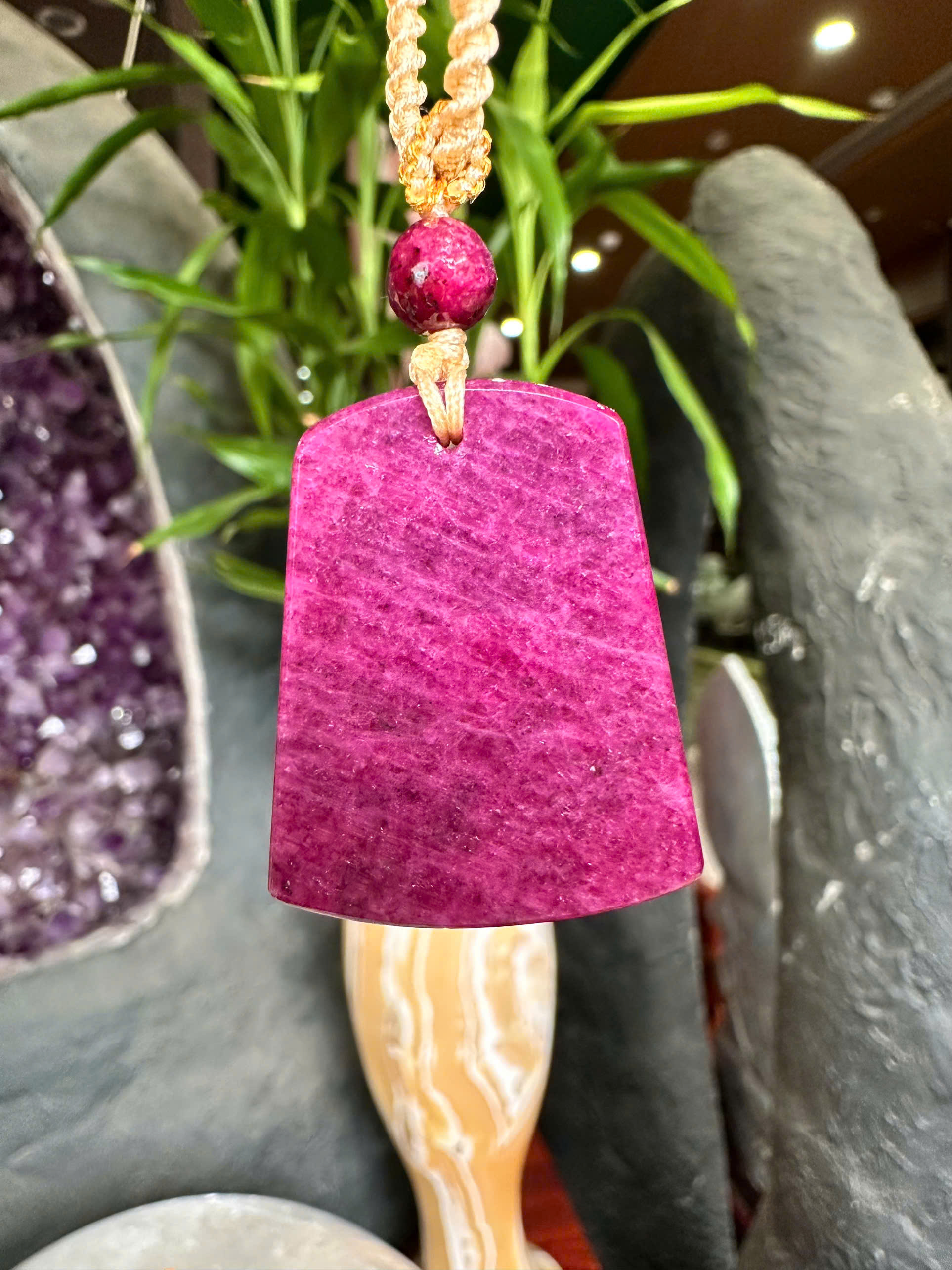 Thẻ Bài Vô Sự Đá Quý Ruby May Mắn Cát Tường, Vạn Sự Bình An