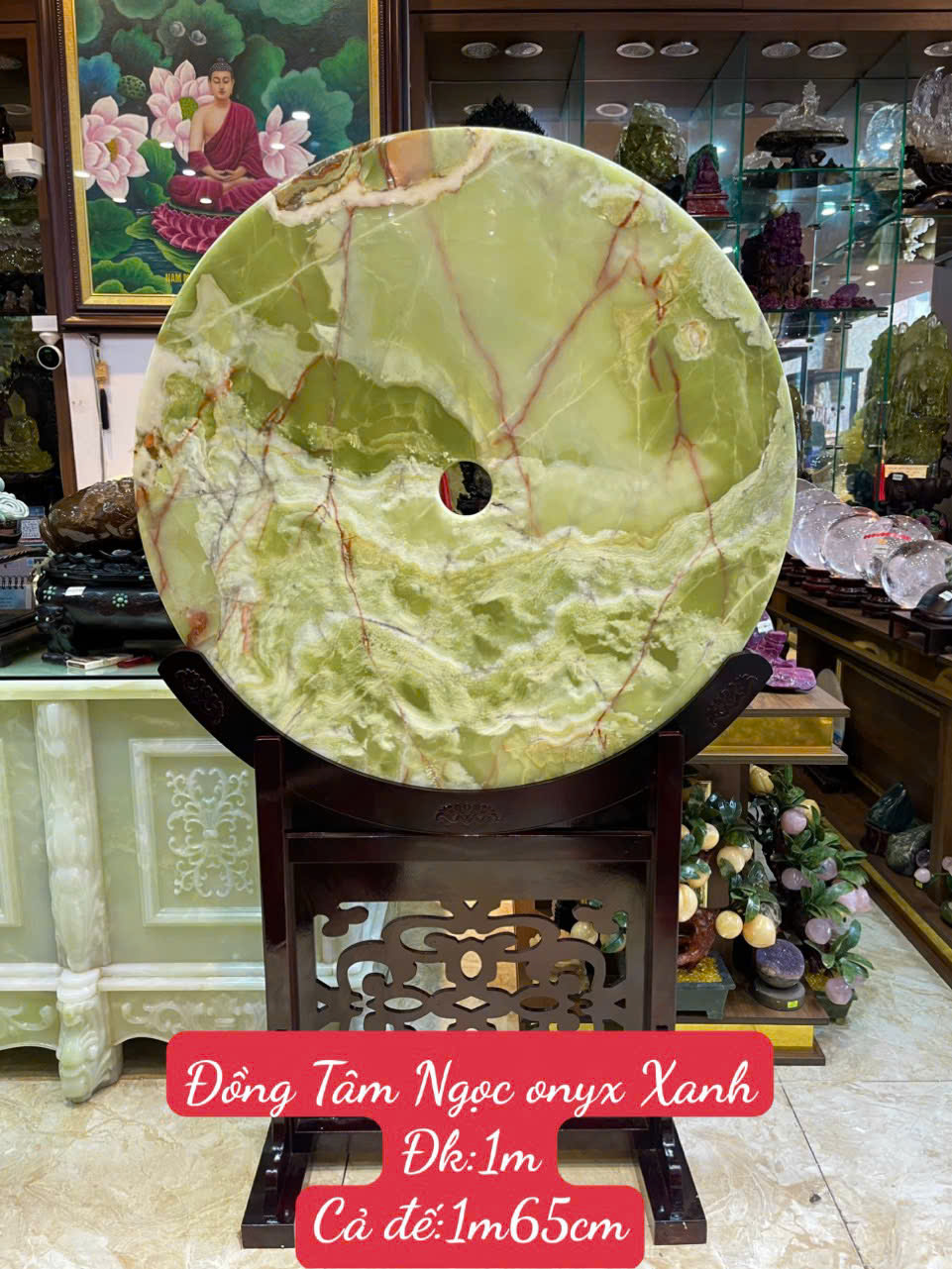 Đồng Tâm Ngọc Onyx Xanh Tuyệt Tác Lục Bảo Trấn Trạch, Tụ Khí Sinh Tài