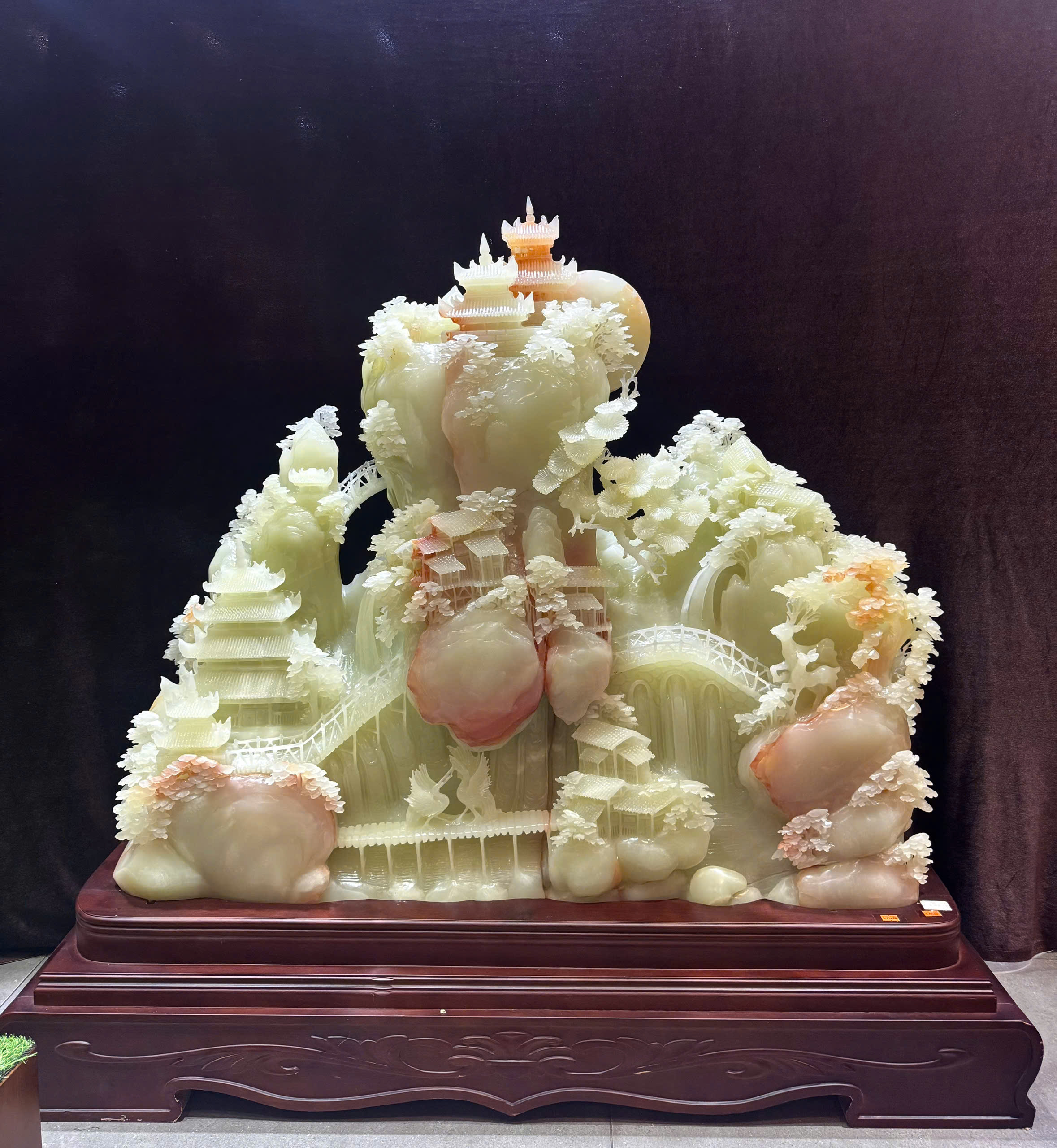 Bồng Lai Tiên Cảnh Ngọc Onyx Đại Khối Kiệt Tác Trấn Trạch Tụ Vượng Khí