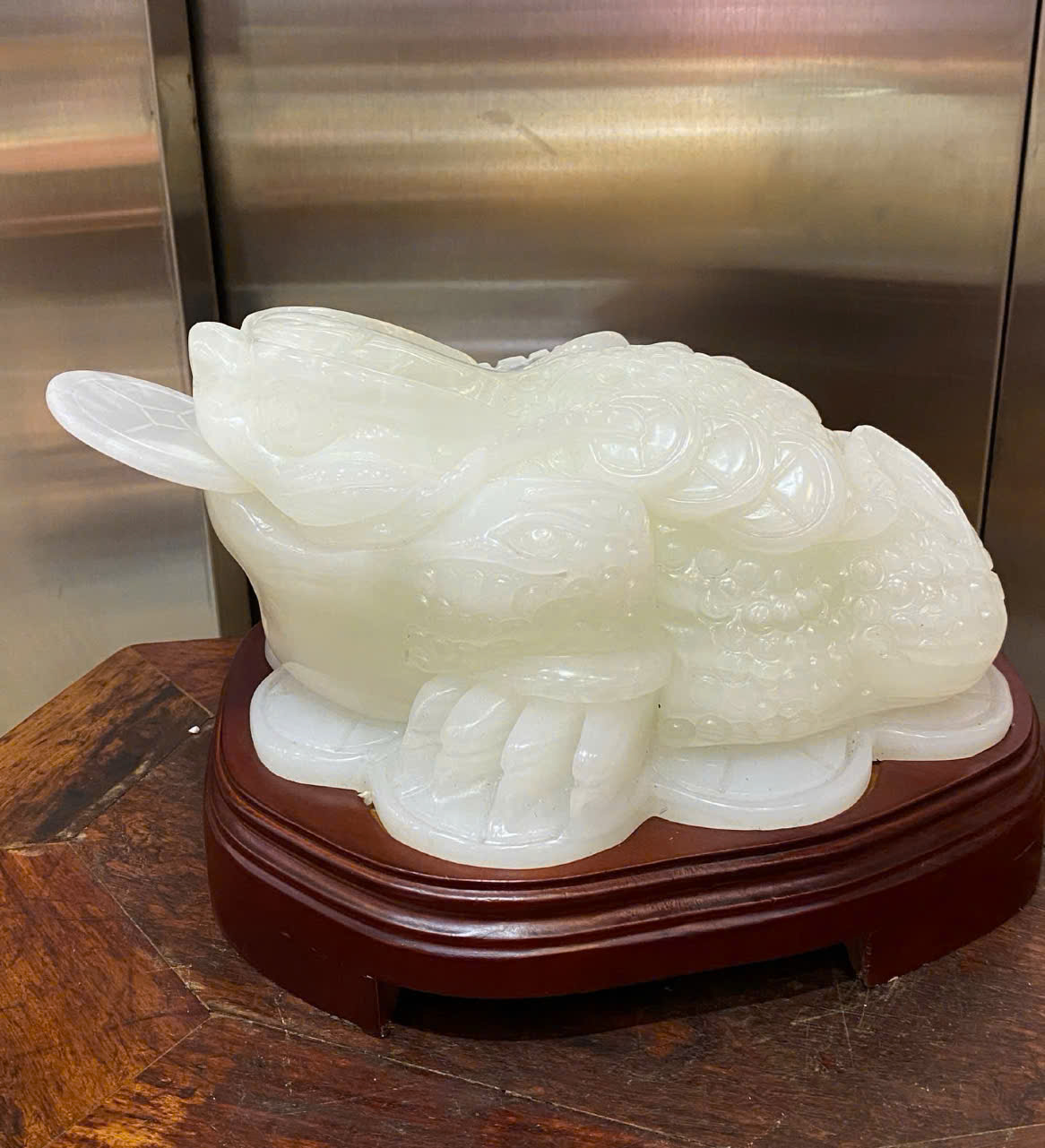 Thiềm Thừ Tài Lộc Ngọc Onyx Trắng Bạch Ngọc Cát Tường, Trấn Tụ Tiền Tài Gia Đạo An Yên