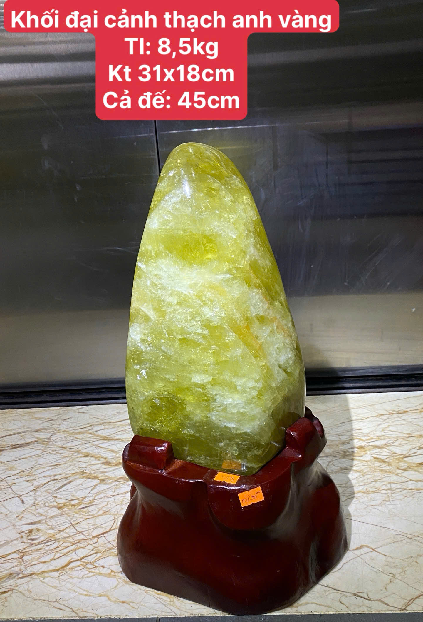 Khối Đại Cảnh Thạch Anh Vàng Trấn Tài Mở Vận