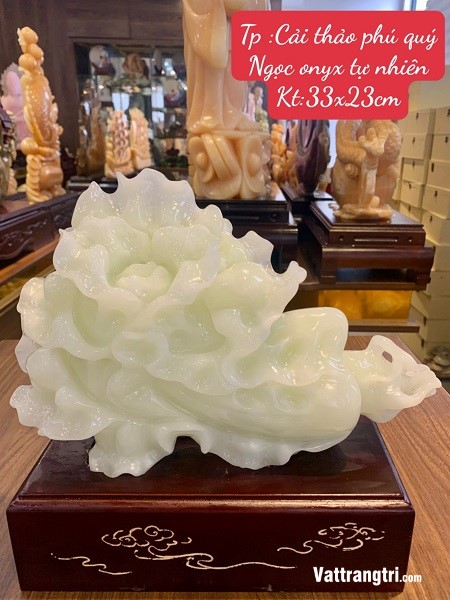 Cải thảo phú quý Ngọc onyx tự nhiên 33cm