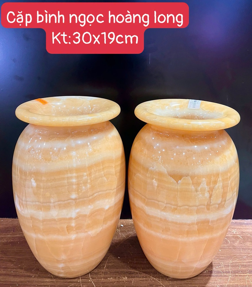 Cặp bình ngọc hoàng long 30x19cm