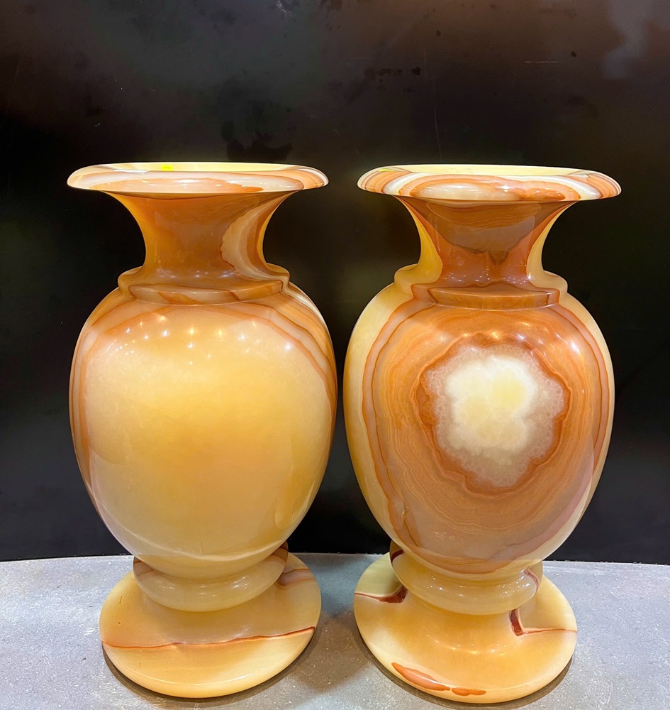 Cặp bình ngọc hoàng long 50x26cm