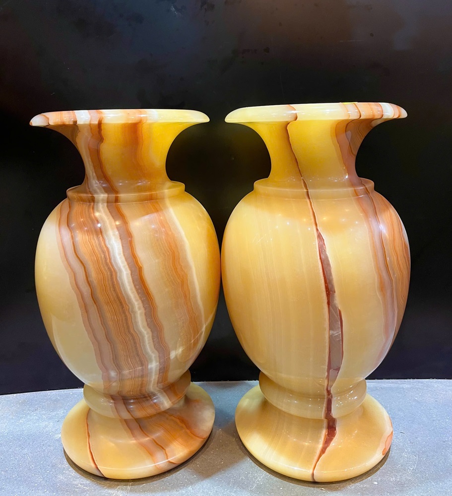 Cặp bình ngọc hoàng long 50x26cm