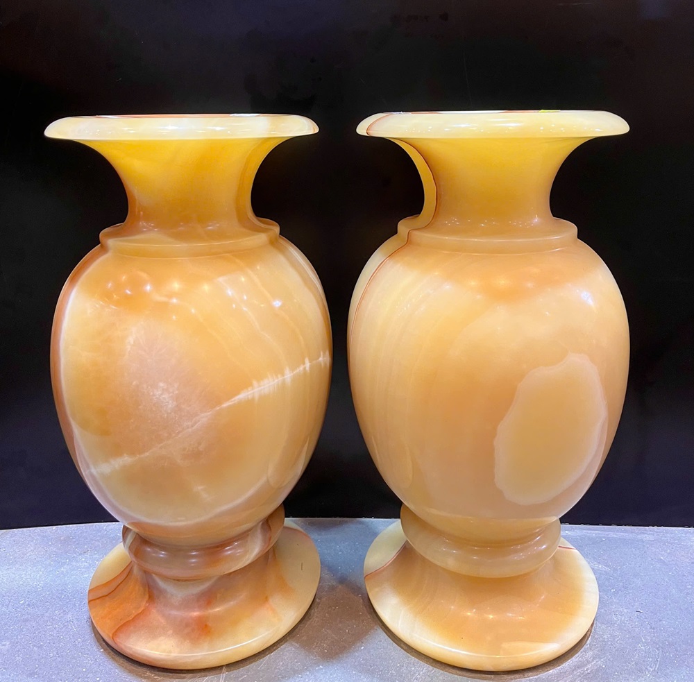 Cặp bình ngọc hoàng long 50x26cm