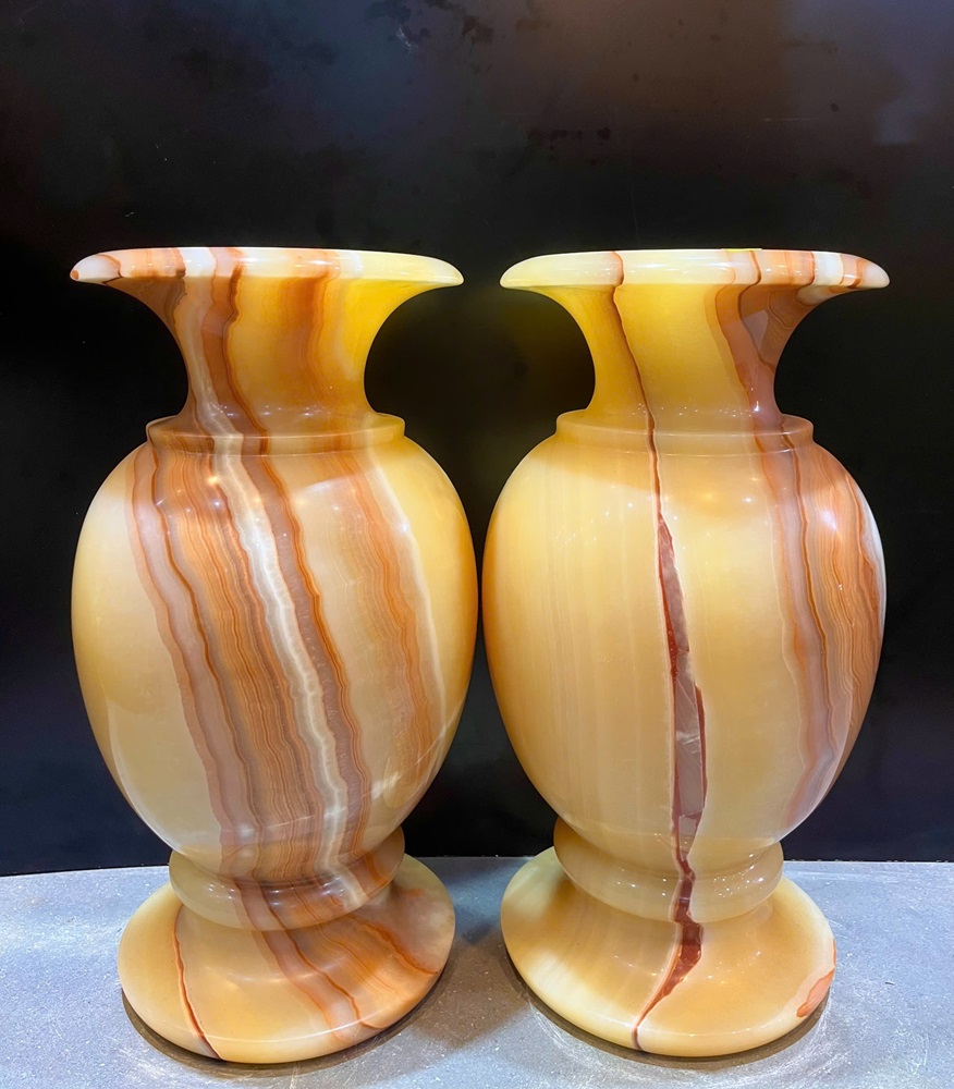 Cặp bình ngọc hoàng long 50x26cm