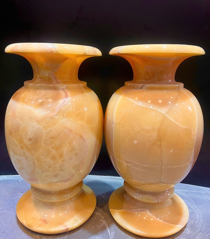 Cặp bình ngọc hoàng long 51x26cm