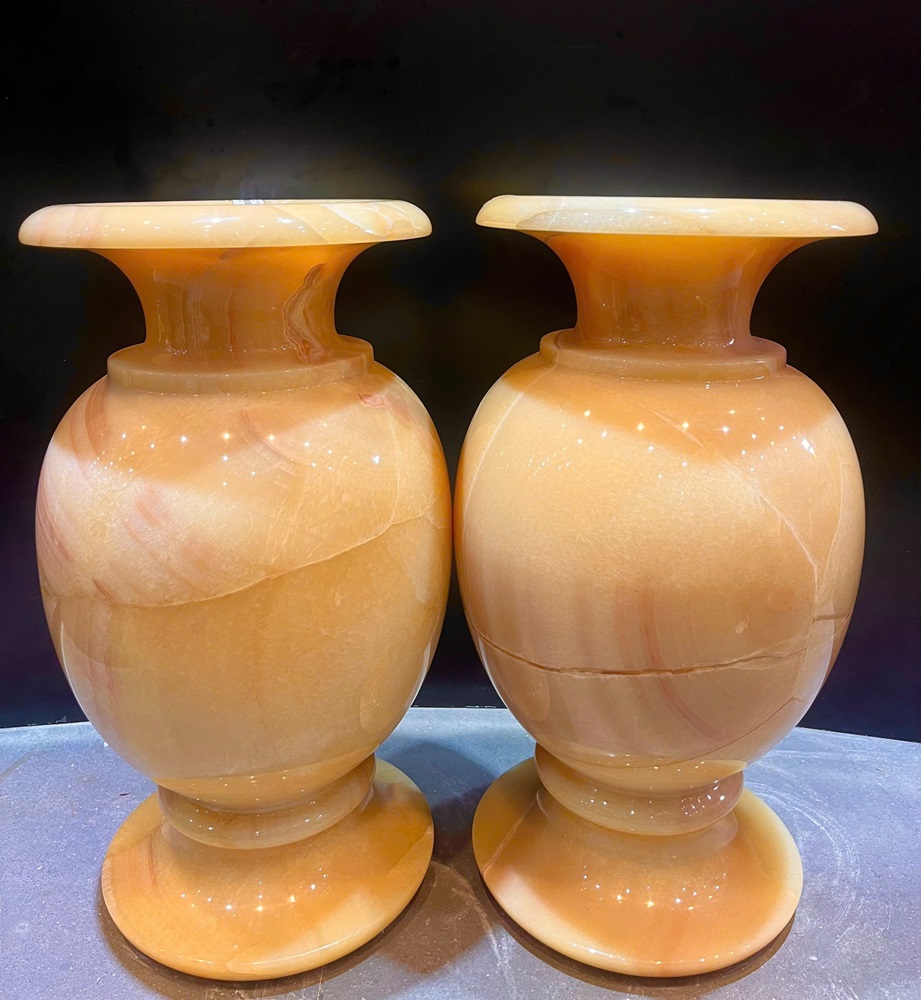 Cặp bình ngọc hoàng long 51x26cm