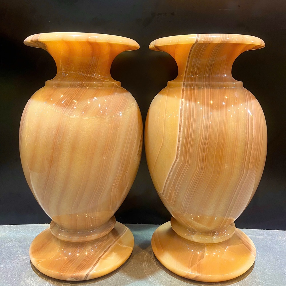 Cặp bình ngọc hoàng long 52x28cm