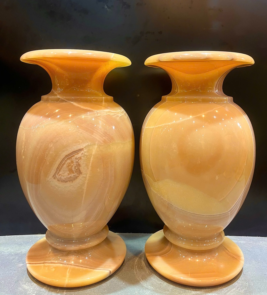 Cặp bình ngọc hoàng long 52x28cm