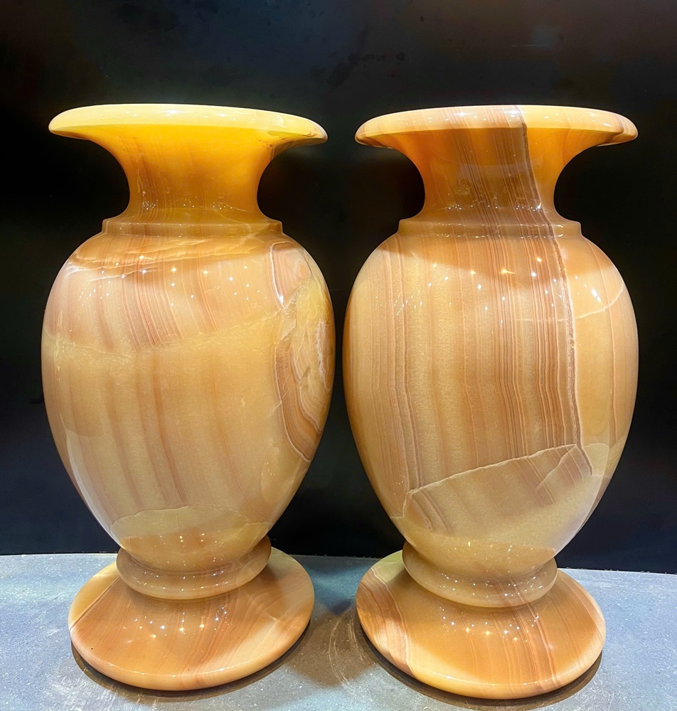 Cặp bình ngọc hoàng long 52x28cm