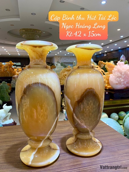 Cặp Bình Thu Hút Tài Lộc Ngọc Hoàng Long 42 x 15cm