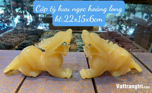 Cặp linh vật tỳ hưu ngọc hoàng long 22m