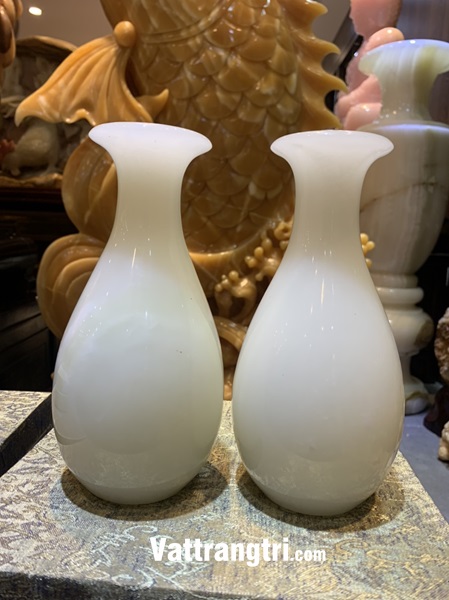 Cặp Lục bình bạch ngọc trắng 20cm