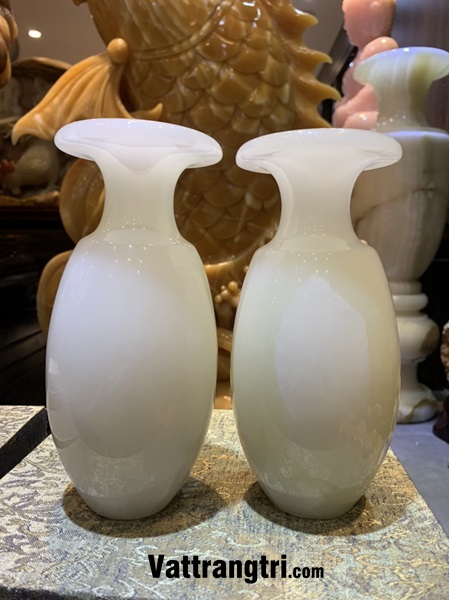 Cặp Lục bình bạch ngọc trắng 20cm