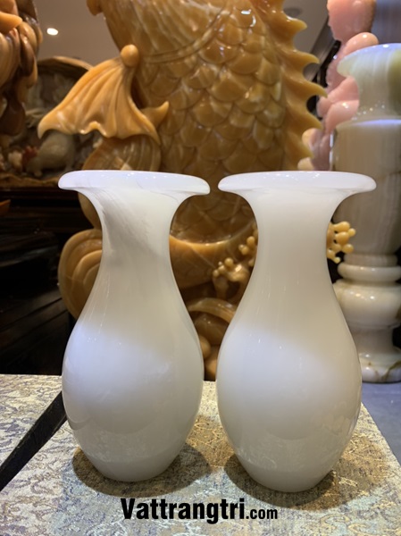 Cặp Lục bình bạch ngọc trắng 20cm