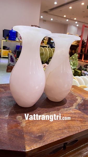 Cặp lục bình chiêu hút tài lộc đá thach anh hồng 19cm