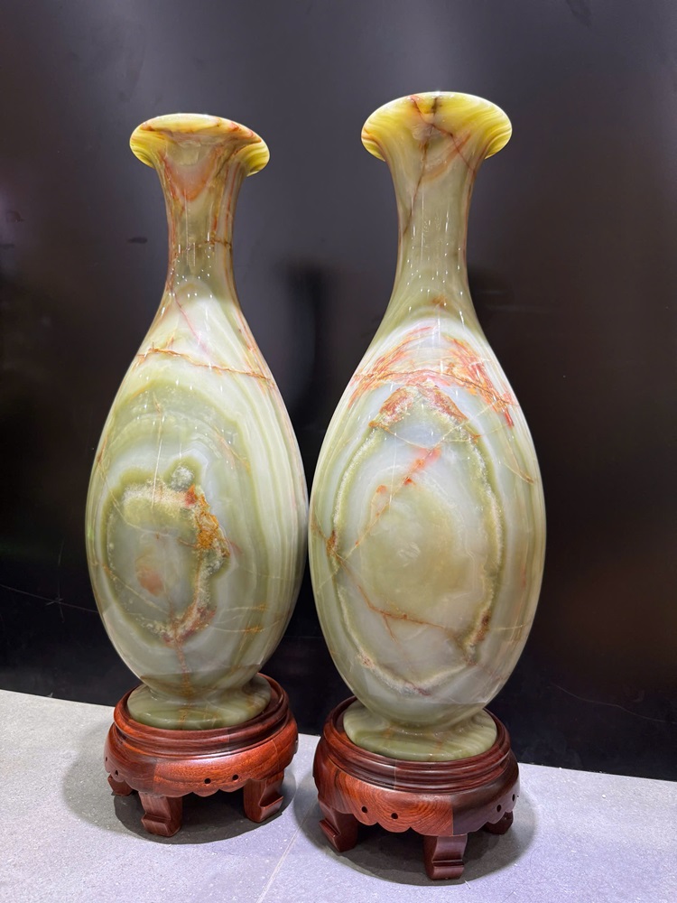 Cặp lục bình giọt nước ngọc onyx tự nhiên 60cm