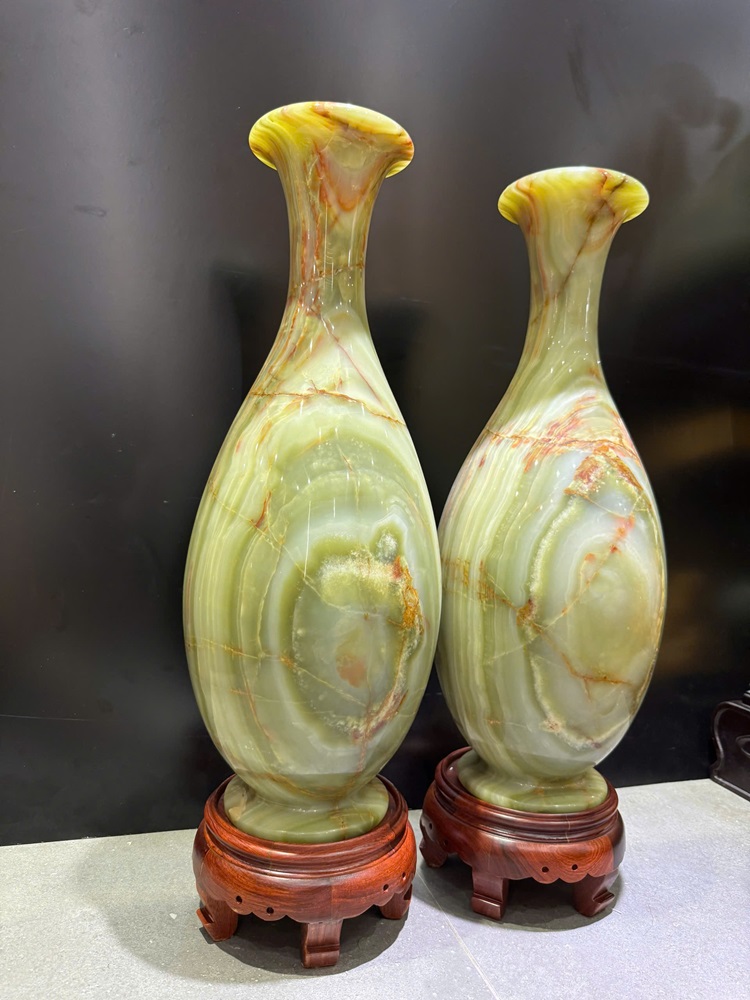 Cặp lục bình giọt nước ngọc onyx tự nhiên 60cm