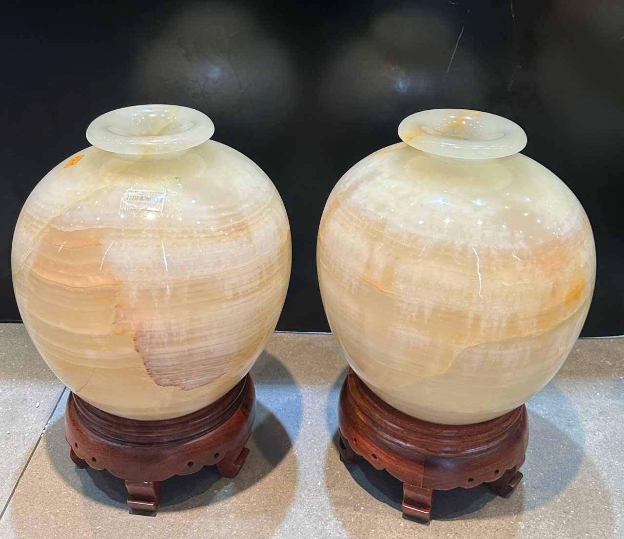 Cặp lục bình hút lộc ngọc onyx 32cm