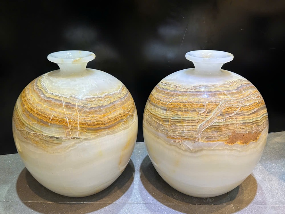 Cặp lục bình hút lộc ngọc onyx 40cm