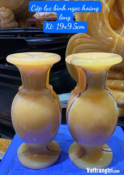 Cặp lục bình hút tài hút lộc ngọc hoàng long 19.5cm