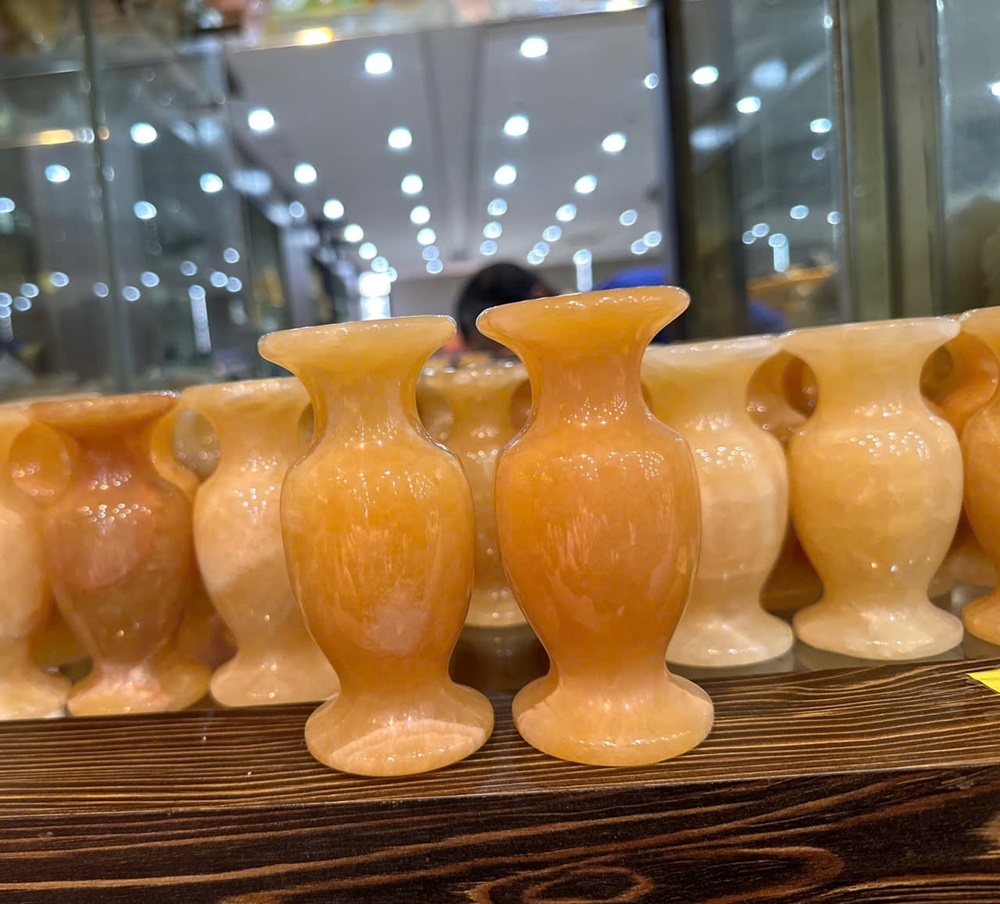 Cặp lục bình Mini ngọc hoàng long, ngọc onyx 11x5cm