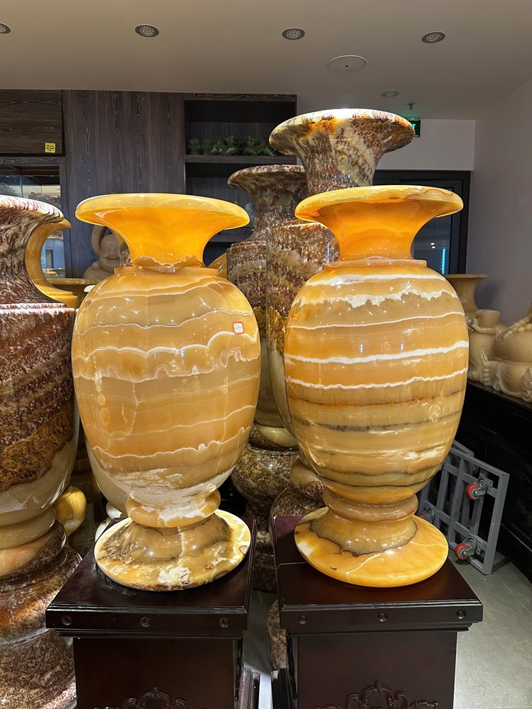 Cặp Lục Bình Ngọc Hoàng Long Vân 80cm