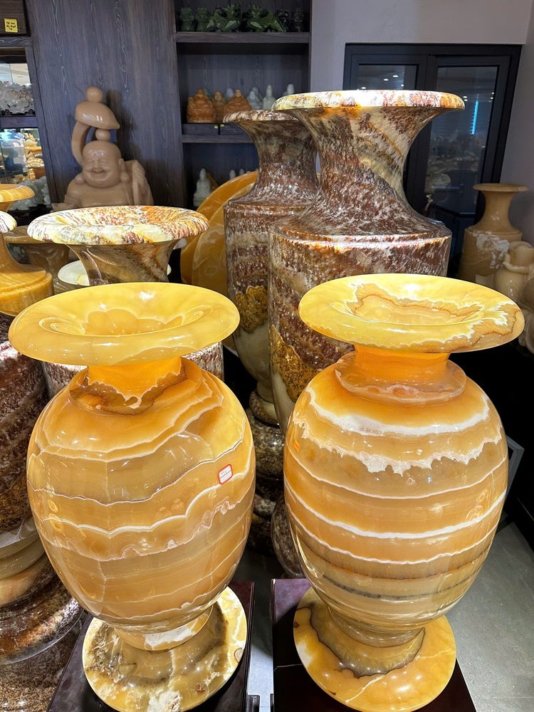 Cặp Lục Bình Ngọc Hoàng Long Vân 80cm