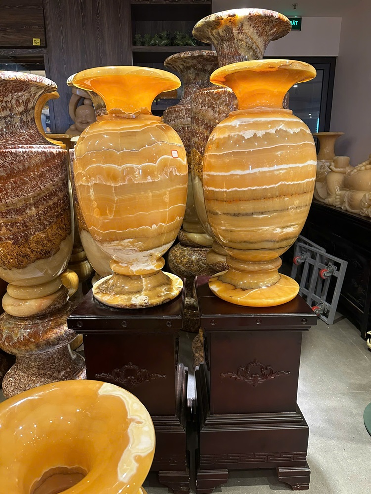 Cặp Lục Bình Ngọc Hoàng Long Vân 80cm