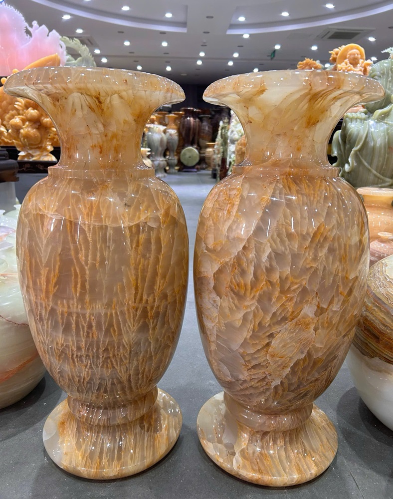 Cặp lục bình ngọc onyx 60.5cm
