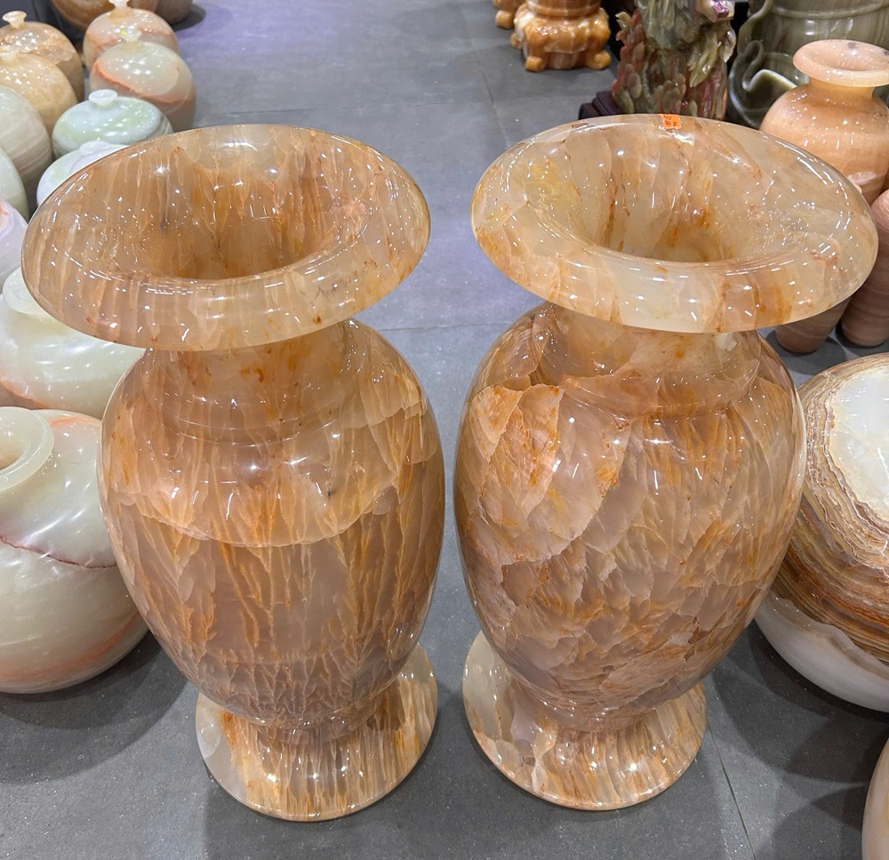 Cặp lục bình ngọc onyx 60.5cm
