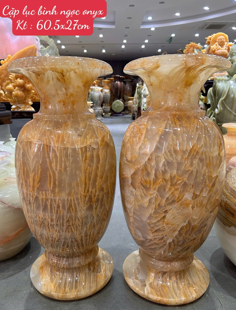 Cặp lục bình ngọc onyx 60.5cm