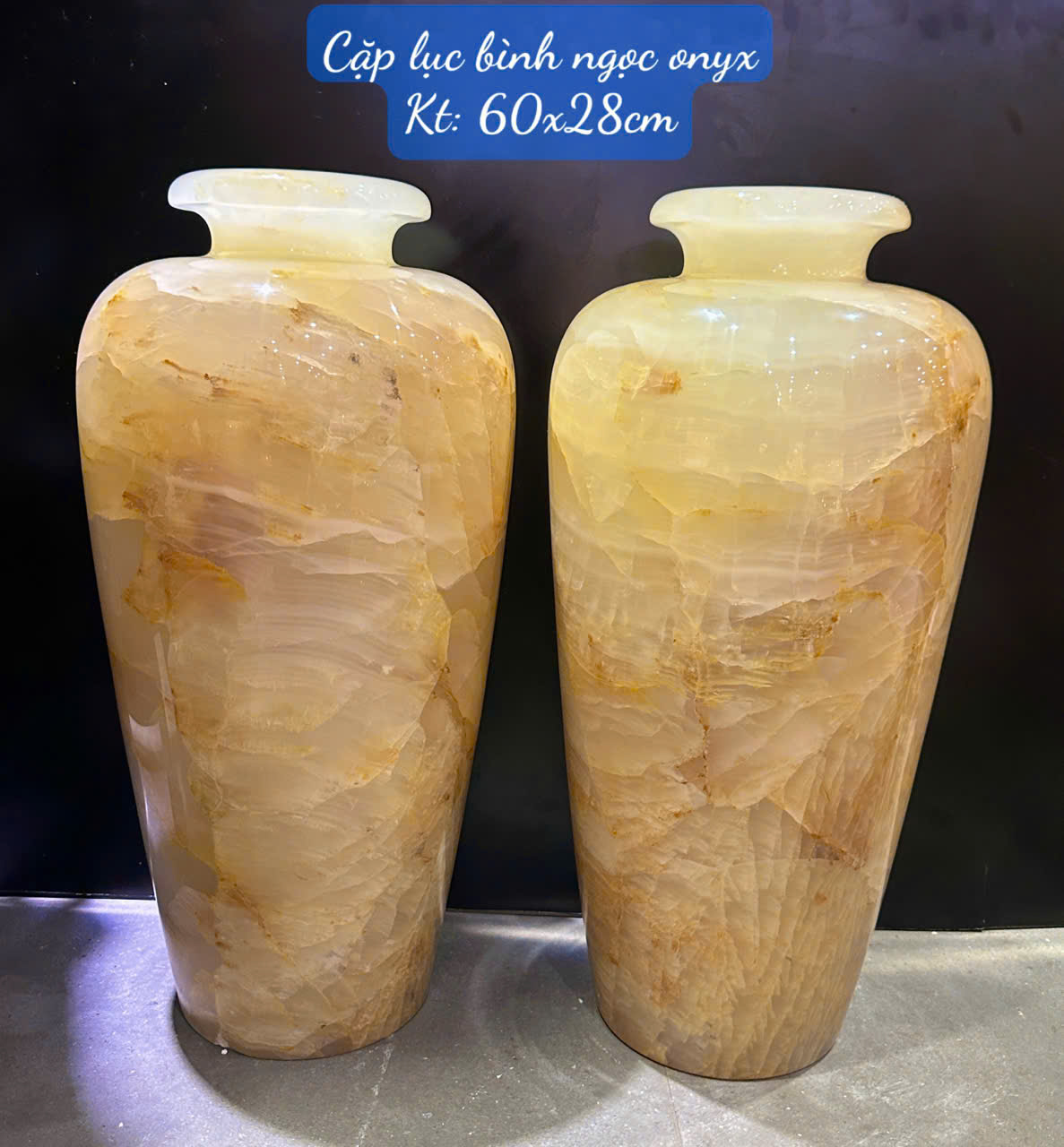 Cặp lục bình ngọc onyx 60cm