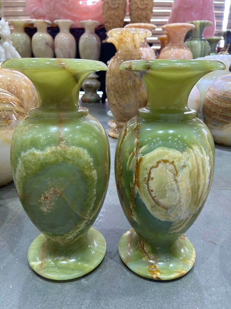 Cặp lục bình ngọc onyx xanh 40cm