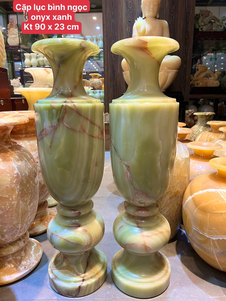 Cặp lục bình ngọc onyx xanh 90cm