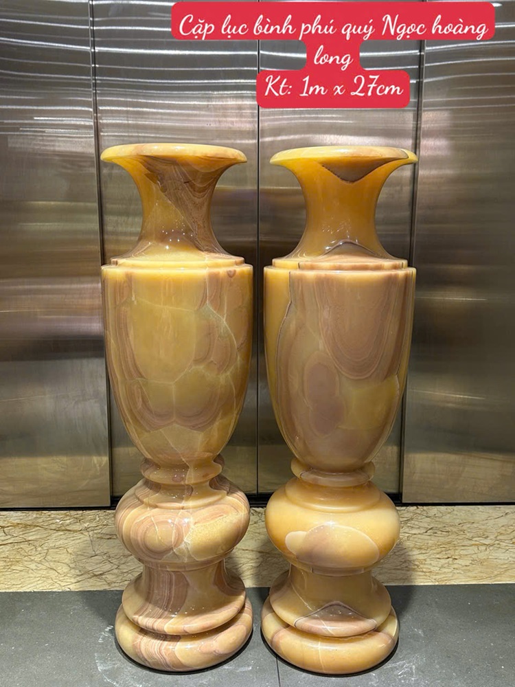 Cặp Lục Bình Phú Quý Ngọc Hoàng Long 100cm
