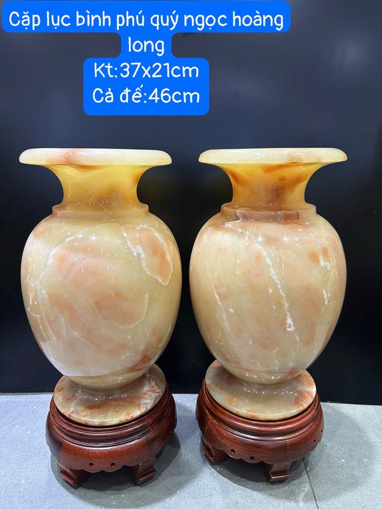 Cặp lục bình phú quý ngọc hoàng long 37x21cm