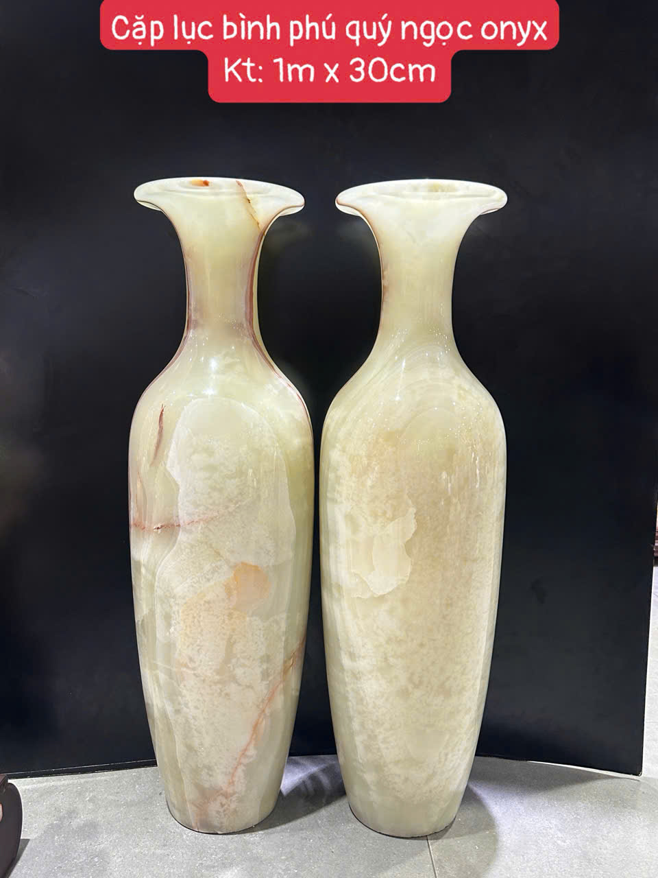 Cặp lục bình phú quý ngọc onyx 100cm