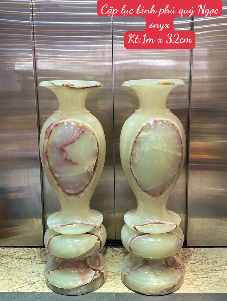 Cặp lục bình phú quý ngọc onyx 100cm