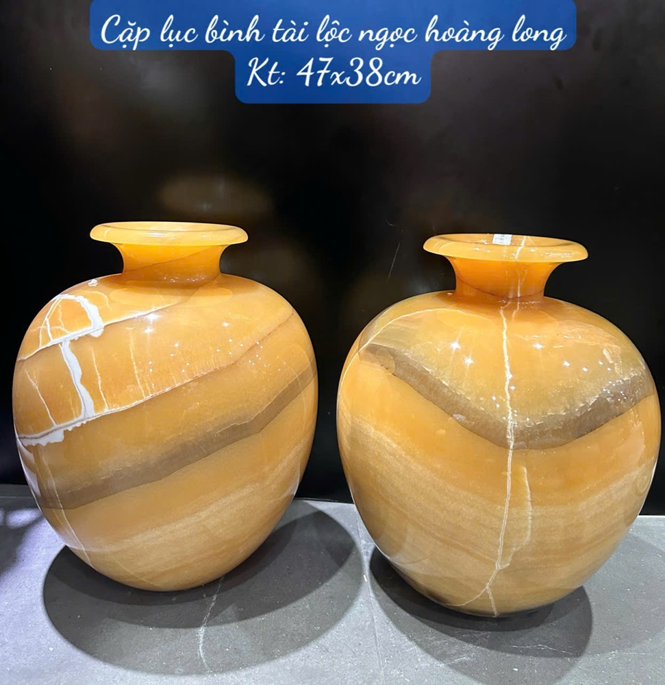 Cặp lục bình tài lộc ngọc hoàng long 47cm