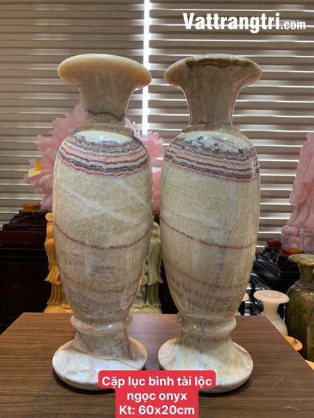Cặp lục bình tài lộc ngọc onyx 60cm