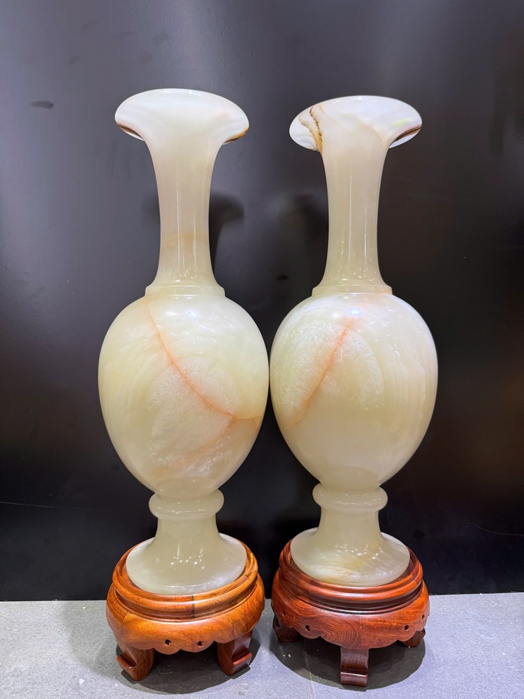 Cặp lục bình tài lộc ngọc onyx tự nhiên 50cm