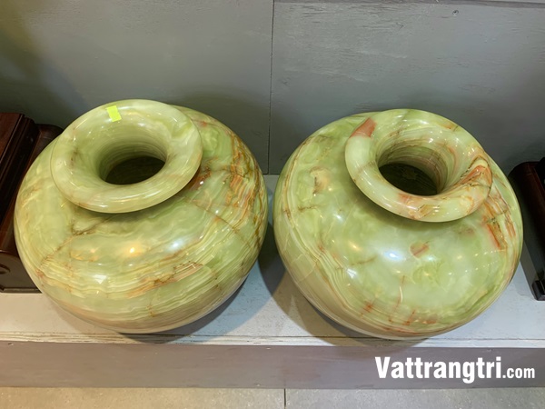 Cặp lục bình tài lộc ngọc onyx xanh 36cm