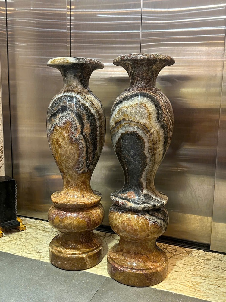 Cặp lục bình thổ cẩm Phú quý ngọc onyx 100cm