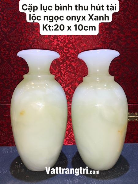 Cặp lục bình thu hút tài lộc bach ngọc onyx 20cm