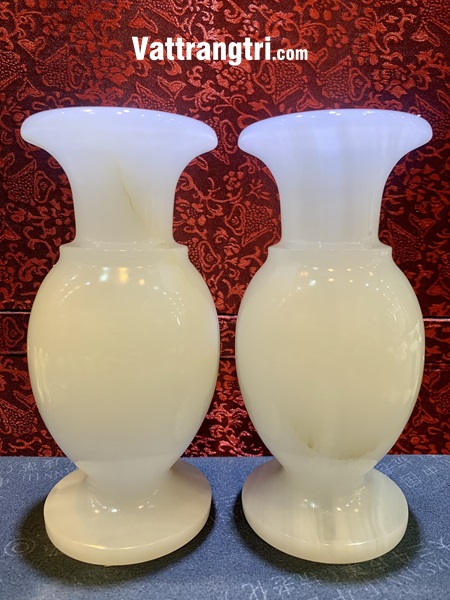 Cặp lục bình thu hút tài lộc bạch ngọc Trắng 20cm