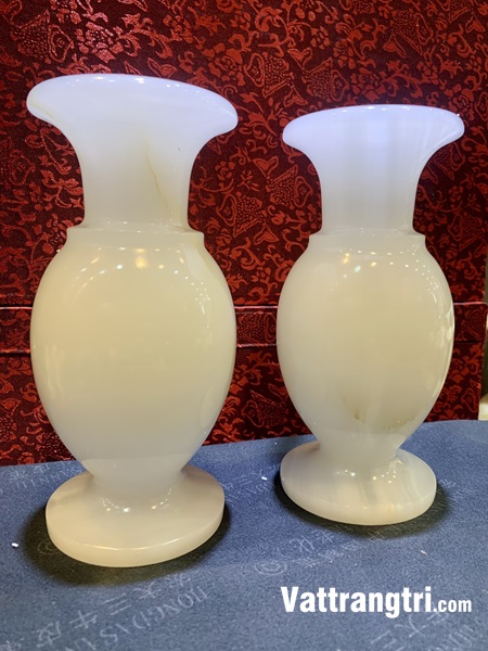 Cặp lục bình thu hút tài lộc bạch ngọc Trắng 20cm